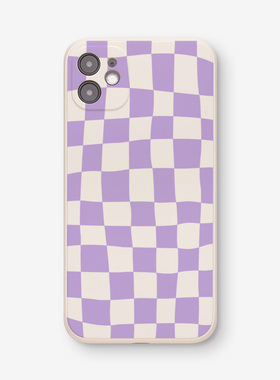紫色棋盘iphone17promax手机壳16网红15创意11适用14苹果13华为mate60pro小米12荣耀80全包vivox90个性p50/40