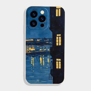 夜泊罗纳 适用iPhone16苹果17pro max全包磨砂手机壳新款15独特小众14艺术感设计13不会撞壳p80华为mate70pro