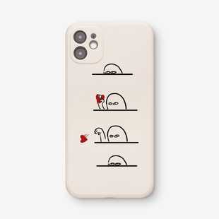 小心试探iPhone16苹果15promax手机壳液态硅胶14个性 17适用11华为nova12小米13荣耀magic5全包x100创意mate60