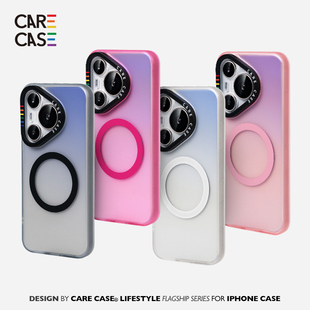 Pro 金属按键 CARECASE 原创设计个性 适用于华为Pura 镭射透色 简约高级感小众防摔 透色磁吸防摔手机壳