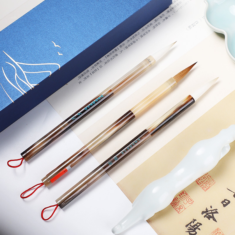 湖羊全牛角狼毫毛笔书法专用高档专业级书法家大中小号狼毫羊毫兼毫楷书行书成人练字国画正品善琏湖笔