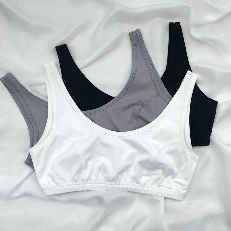 中老年纯棉一体固定胸垫文胸