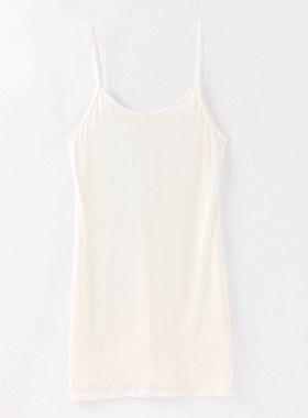 OTEX环保桑蚕丝女士纯色圆领吊带裙基础款居家简单舒适可持续时尚