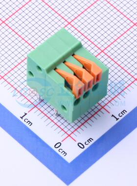 5只起 弹簧式接线端子 JL141R-25403GA1 弯插,P=2.54mm 1x3P 3P