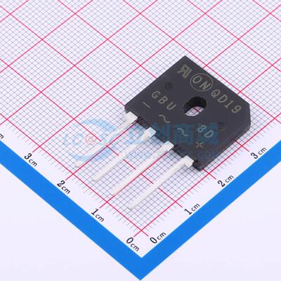 整流桥 GBU8D GBU-4 200V 6A onsemi(安森美) 电子元器件配单