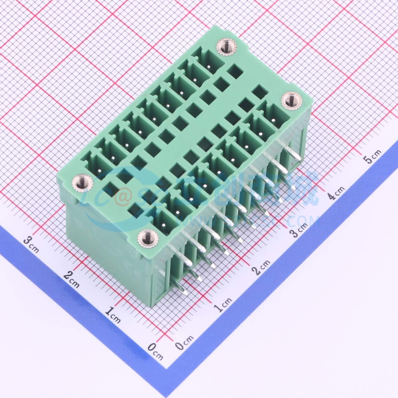插拔式接线端子 KF2EDGRHM-3.5-2*9P 弯插,P=3.5mm 板端/插座-闭