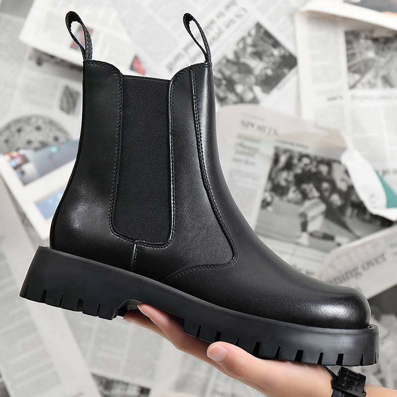 真皮大码男鞋切尔西靴45高帮烟筒靴子46英伦风47冬季48马丁靴加绒,流行男鞋,切尔西靴,淘宝优惠券,粉丝福利购,淘宝优惠卷