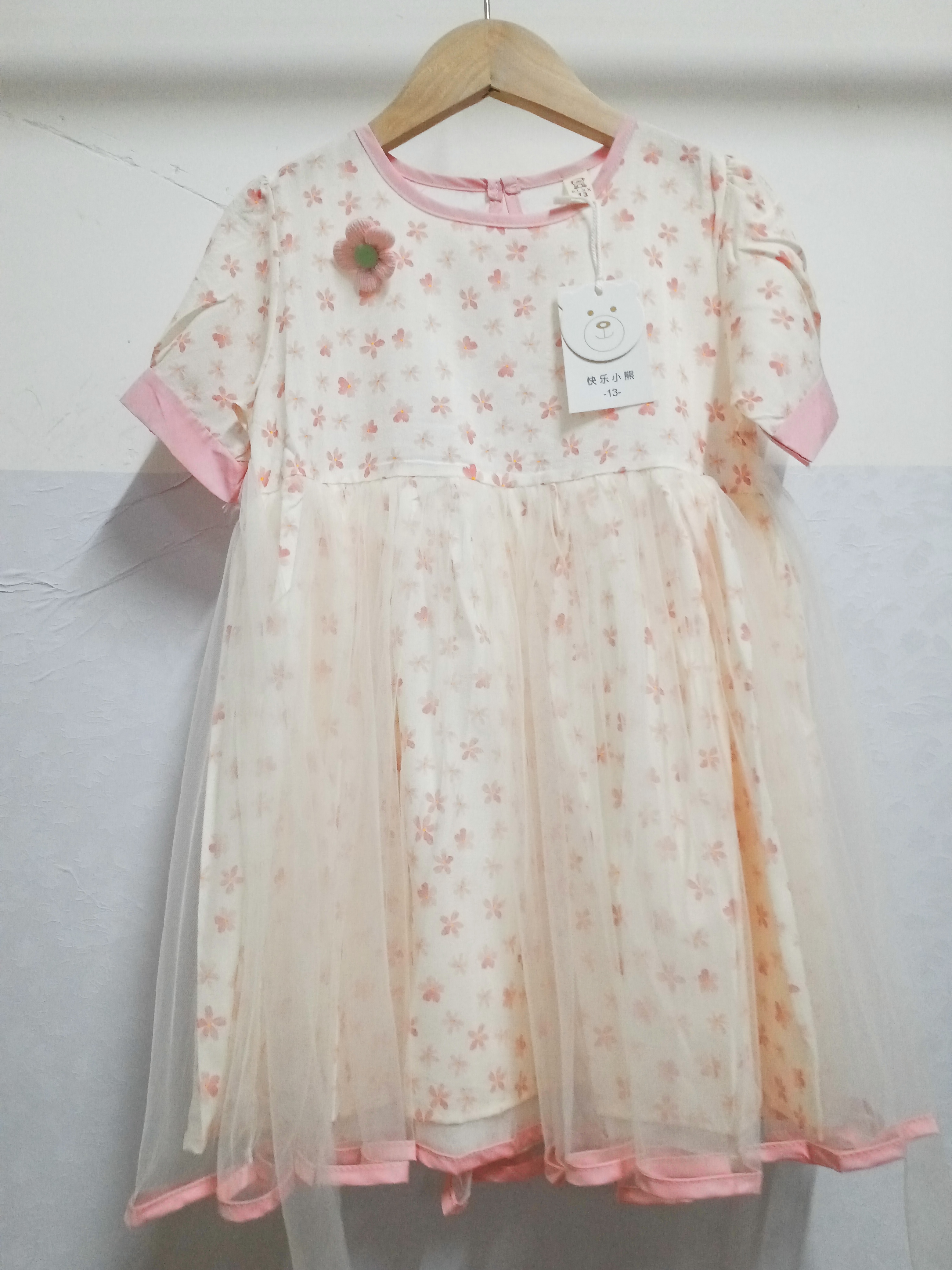 2025短袖碎花女童连衣裙洋气复古旗袍裙时髦小女孩纱裙公主裙子