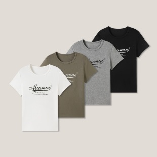 印花简约百搭套头圆领短袖 T恤SS28004 春春Spring