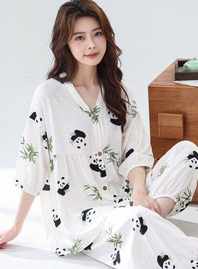 开衫棉绸睡衣女春秋长袖夏薄人