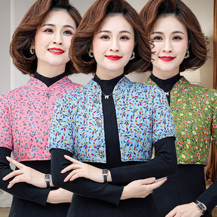 妈妈夹棉加厚护肩防寒丝绒棉中袖小马夹中老年女装睡觉护颈椎坎肩