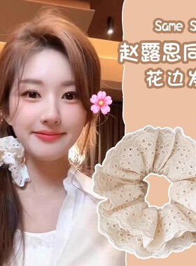 赵露思头花女白色大肠发圈公主头饰后脑勺丸子头发圈马尾发绳