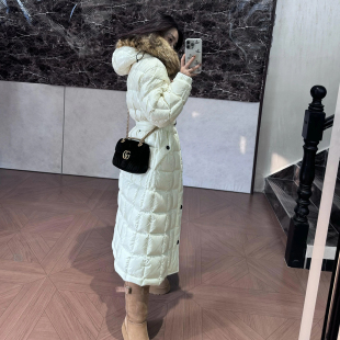 羽绒服女 高级感奢华毛领超长90鹅绒加厚抗风滑雪长款 2025冬装 新款