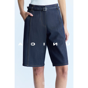 直筒五分裤 2026春装 斜纹原牛色牛仔裤 复古时髦极简_微光经典 新款