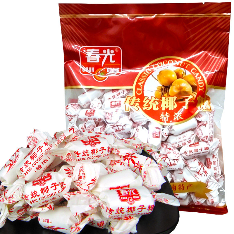 海南特产春光椰子糖500g特浓特制椰子糖椰球喜糖硬糖软糖椰糯糕