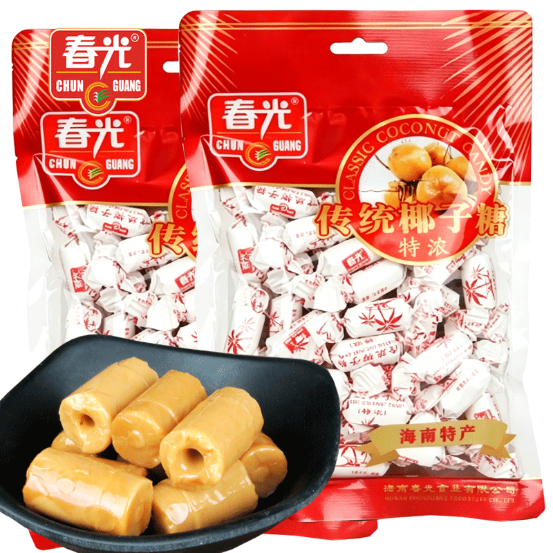 春光食品 海南特产传统特浓500g椰子糖 散装糖果袋装老式椰子糖