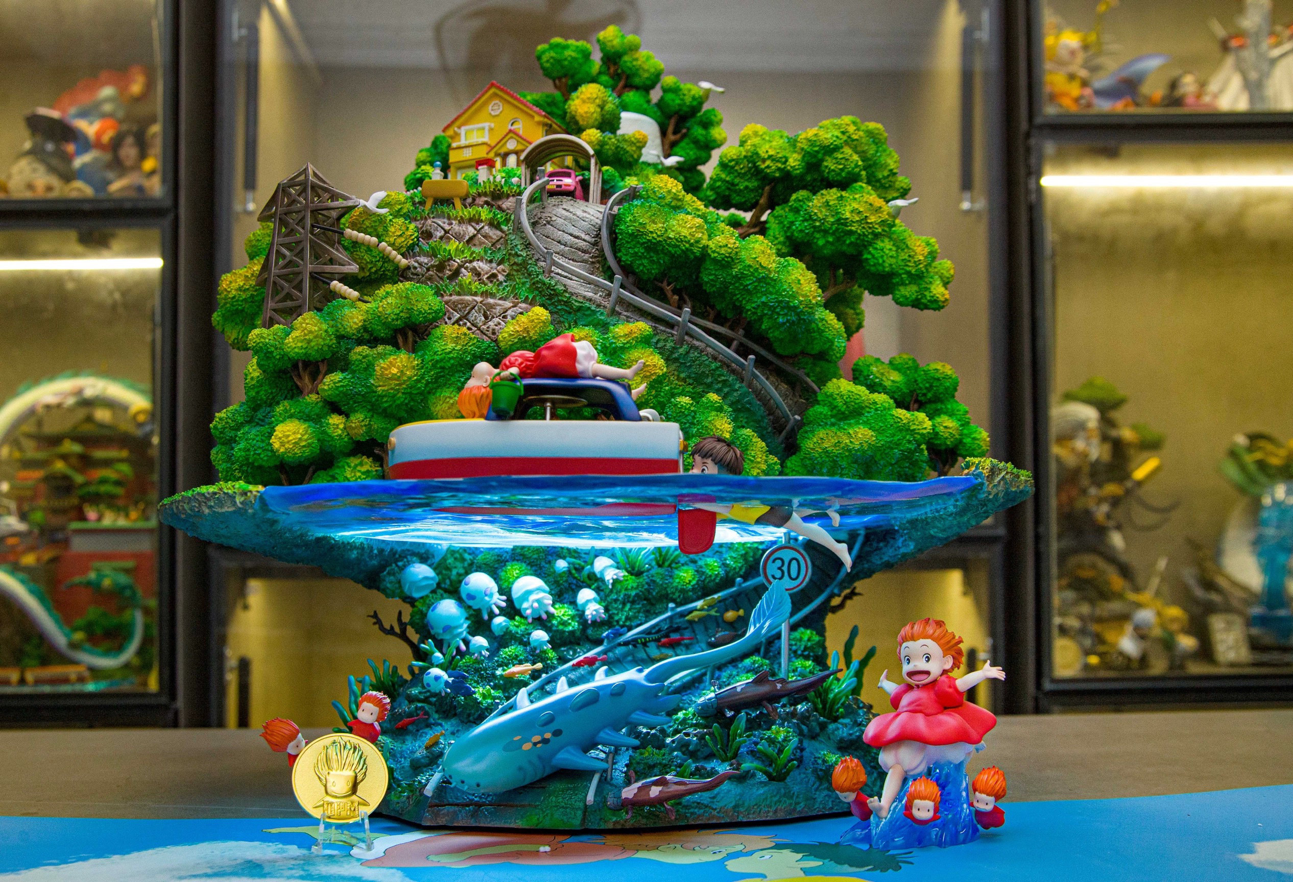 现货opm工作室 悬崖上的金鱼姬 宫崎骏系列雕像手办 模型