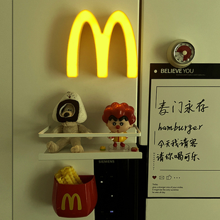 可爱m灯麦门周边发光小夜灯冰箱贴磁贴麦小新公仔摆件磁性收纳盒
