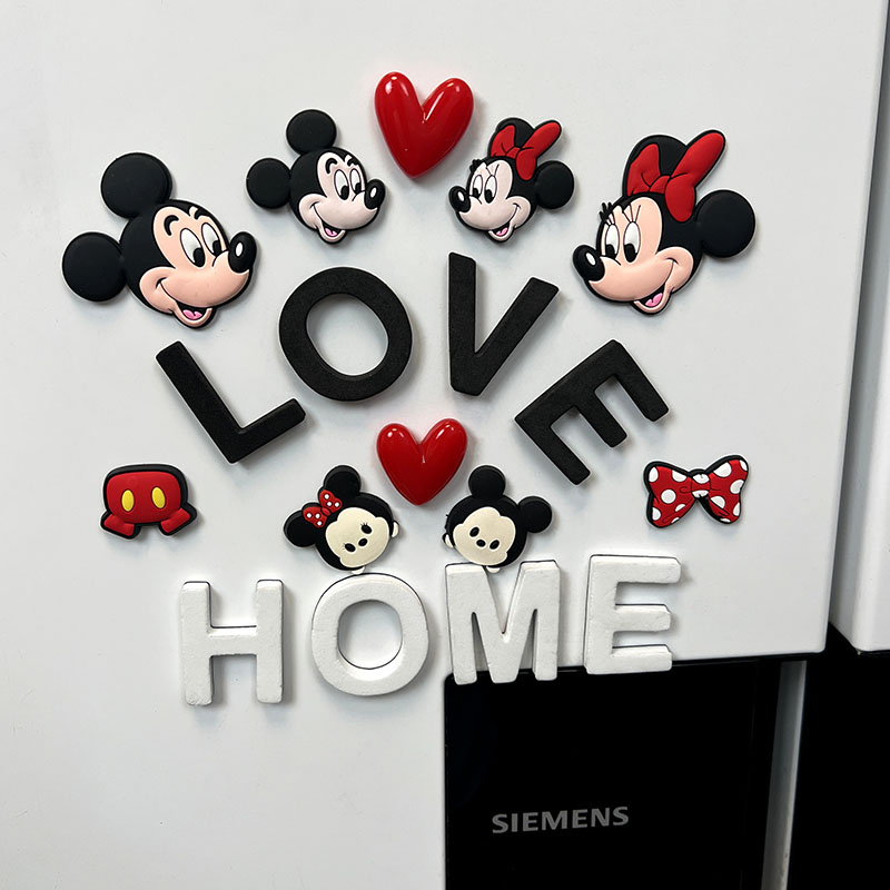 米妮字母home磁吸冰箱贴love新房米奇家居装饰贴米老鼠磁铁洞洞板