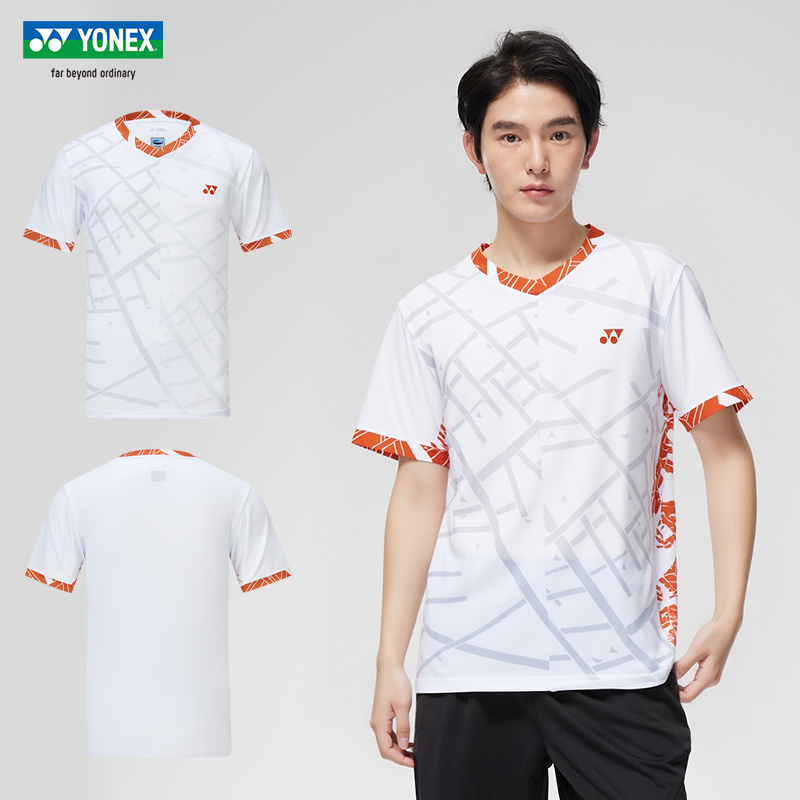 YONEX尤尼克斯羽毛球服短袖yy男女比赛服队服T恤速干1103525BCR新