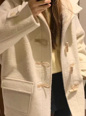 瑞瑞冬上新英伦风牛角扣中长款羊毛外套（含73羊毛）26051