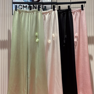 w760 饰不可拆卸 瑞瑞上新轻奢优雅绝美垂感松紧腰百搭休闲裤 装