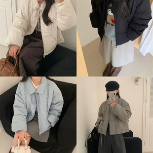 瑞瑞设计温柔奶油色系宽松木耳边舒适显瘦保暖羽绒服外套8003FO