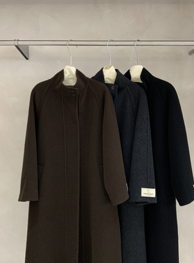 瑞瑞新气质立领长款时尚羊毛外套(配腰带)（含100澳毛）YS1-99203