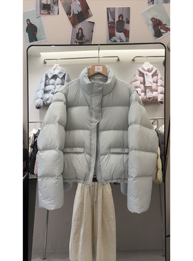 冬上新温柔风糖果色绗缝抽绳保暖羽绒服外套901