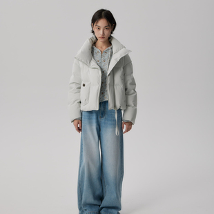 瑞瑞 极简风立领宽松保暖羽绒服外套851