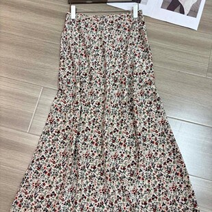 瑞瑞店A字版 G322 型鱼尾剪裁双面印花通通勤百搭真丝半身裙YS365