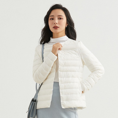 瑞瑞上新单排扣轻薄短款女式修身内胆保暖羽绒服外套259912