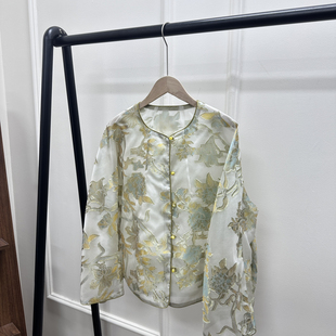 ysj 只卖外套 Y390 桑蚕丝欧根缎剪花宽松短外套 瑞瑞26年春款