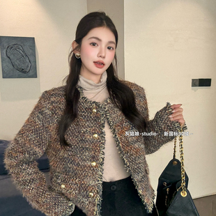 57202 含90白鸭绒 瑞瑞小众设计时尚 百搭小香风羽绒外套羽绒服