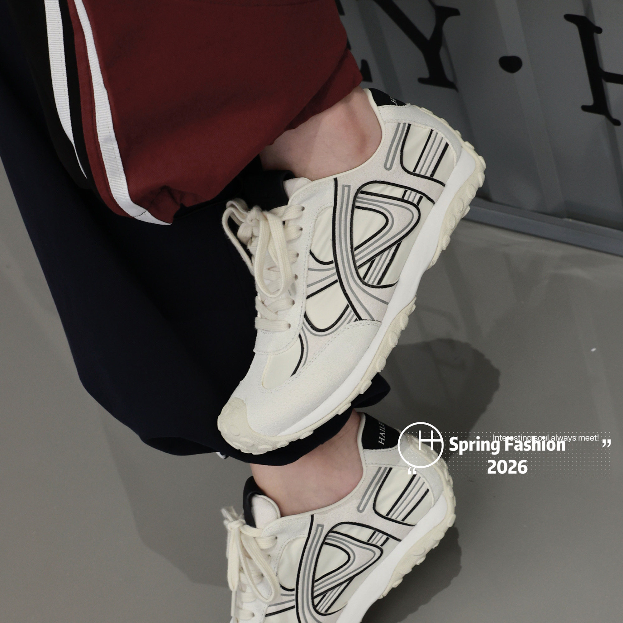 欧洲站2026春新品欧货反绒真皮平底拼色时尚舒适系带休闲德训鞋女,女鞋,德训鞋,淘宝优惠券,粉丝福利购,淘宝优惠卷