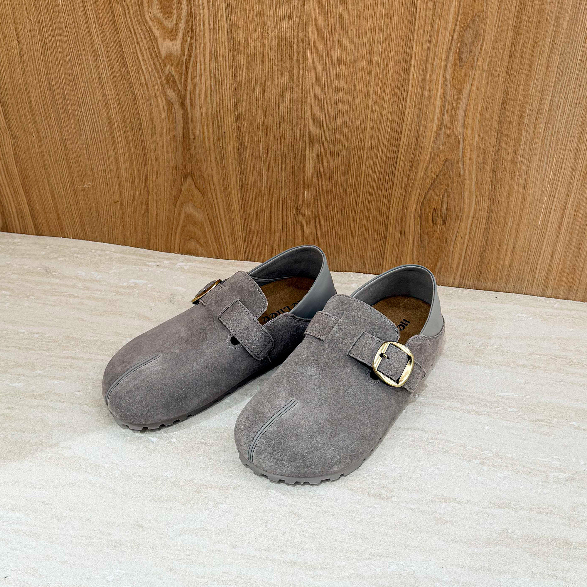 欧洲站2026春季反绒皮勃肯鞋女全包一脚蹬休闲厚底内真皮单鞋女潮,女鞋,勃肯鞋/软木鞋,淘宝优惠券,粉丝福利购,淘宝优惠卷