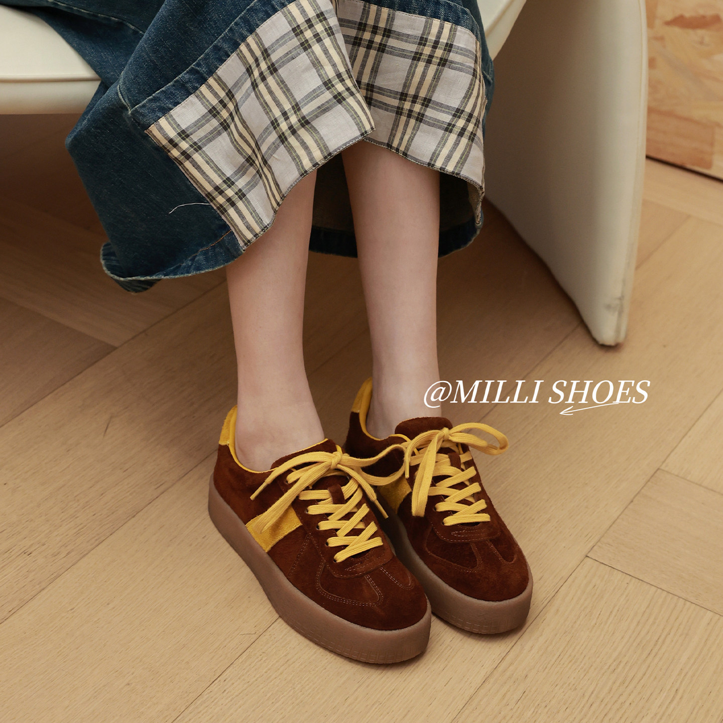 欧洲站女鞋2025秋季欧货反绒真皮平底时尚拼色百搭舒适休闲板鞋女,女鞋,休闲板鞋,淘宝优惠券,粉丝福利购,淘宝优惠卷