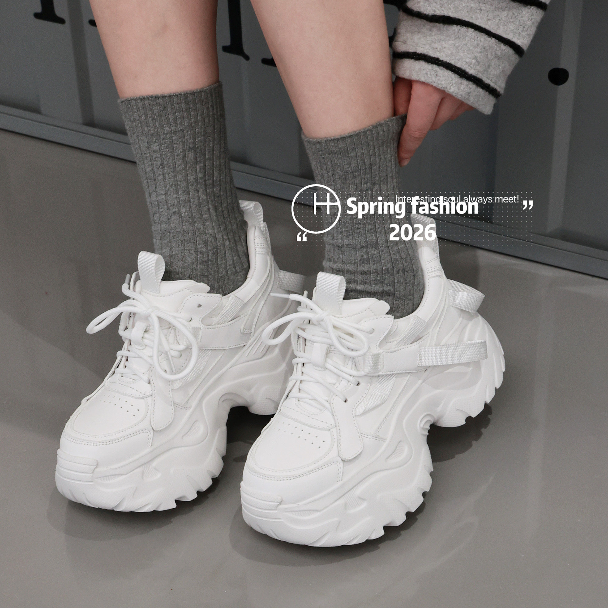 欧洲站2026春季新款欧货真皮厚底轻便增高休闲百搭时尚老爹鞋女潮