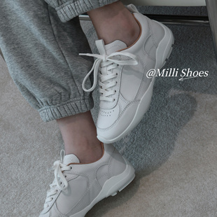 欧洲站女鞋2026春复古拼色德训鞋女真皮牛皮百搭休闲平底运动鞋潮