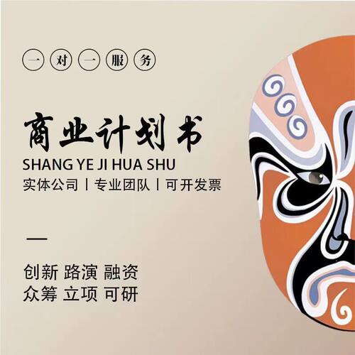 商业计划书代做撰写创业融资项目可行性研究报告立项策划路演ppt