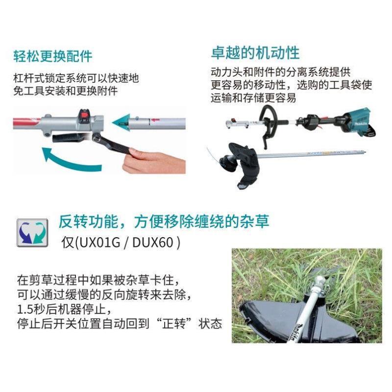 /MAKITA多功能动力头UX01G/DUX60/DUX18通用配件绿篱机割草机