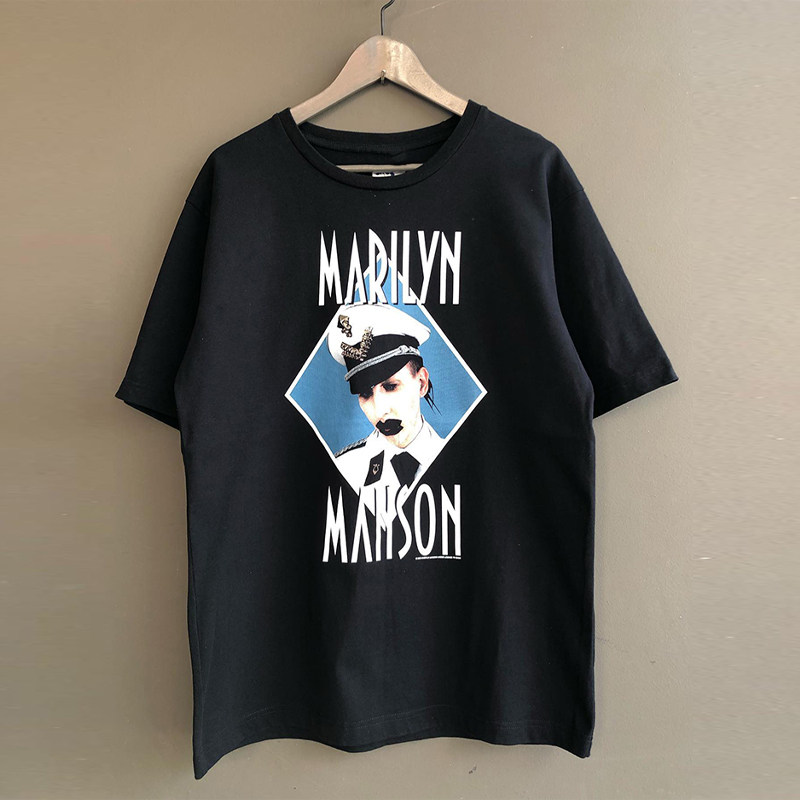 美式潮牌Marilyn Manson玛丽莲曼森hiphop高街风短袖男女情侣T恤,男装,T恤,淘宝优惠券,粉丝福利购,淘宝优惠卷