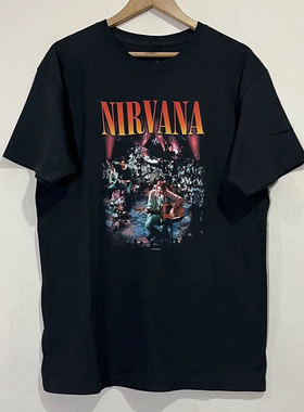 Nirvana涅槃乐队柯本复古vintage潮牌短袖欧美复古街头情侣款T恤
