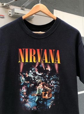 Nirvana涅槃摇滚乐队美式潮牌短袖科特·柯本人像复古hiphopT恤男