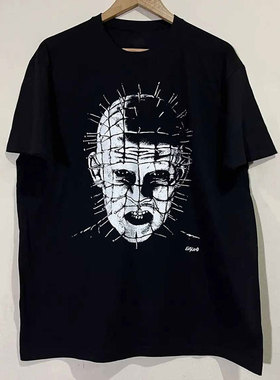 Hellraiser美式宽松vintageT恤针头人T恤oversize男女潮牌短袖