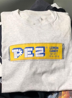PEZ糖果周边卡通趣味Cityboy潮牌短袖阿美咔叽小领口情侣装T恤tee