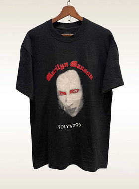 MarilynManson玛丽莲曼森高街fog风vintageT恤男女宽松重磅短袖