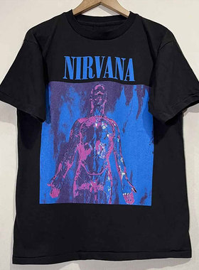 涅槃乐队nirvana摇滚ins超火vintageT恤男女oversize重磅复古短袖