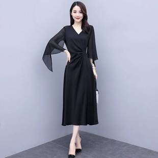气质收腰显瘦法式 高端品牌黑色连衣裙女夏季 2024新款 时尚 绝美夏天