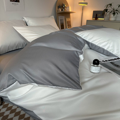 Light Luxury Ice Silk Four Piece Set for Naked Sleeping Sil